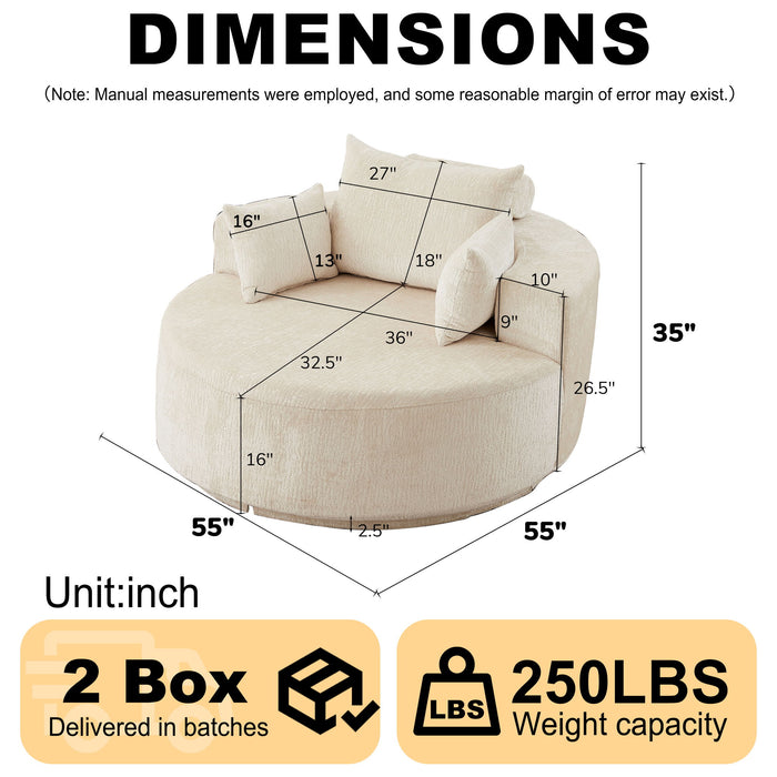 Single 360 Degree Swivel Chair For Living Room Home Essentials