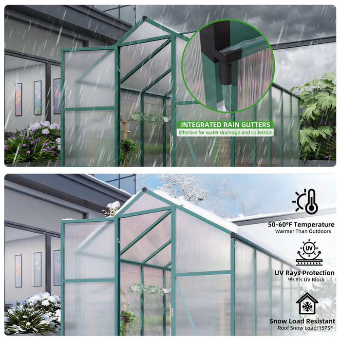 Polycarbonate Walk-In house, Raised Base For Outdoor In All Season Daily Nest