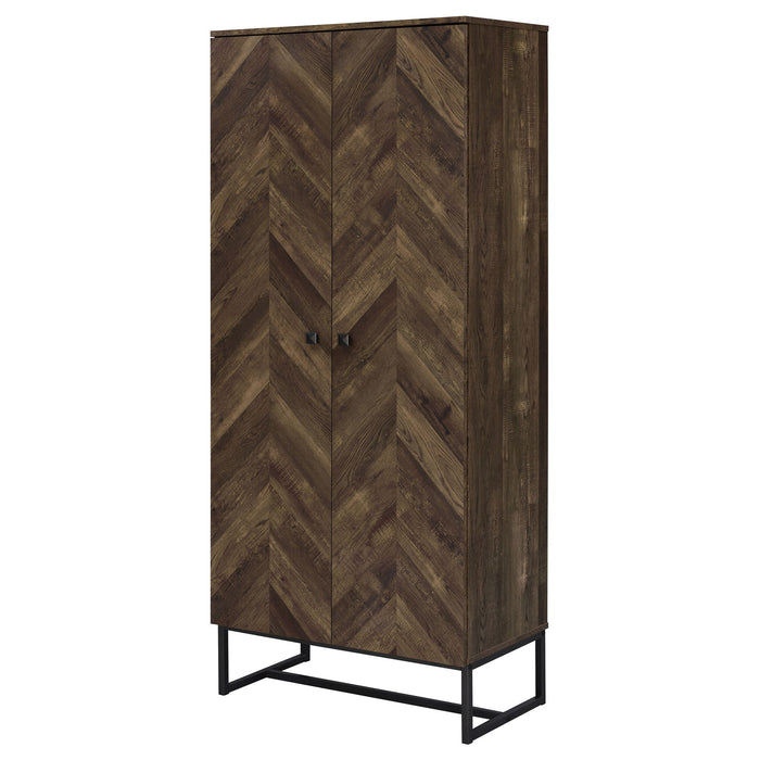 Gunderson - 8 Shelf Accent Cabinet - Oak Furniture Max