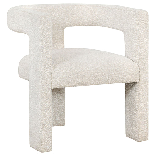 Verda - Upholstered Accent Side Chair In Soft With Rounded Open Back And 3 Leg Base - White Furniture Max