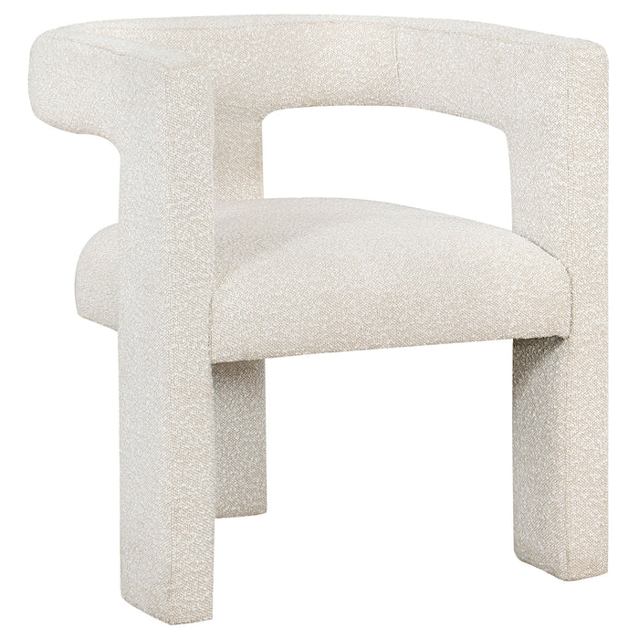Verda - Upholstered Accent Side Chair In Soft With Rounded Open Back And 3 Leg Base - White Furniture Max