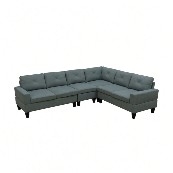 Modular L - Shaped Sectional Sofa 6 Seater 4 Piece Couch With Chaise Home Essentials