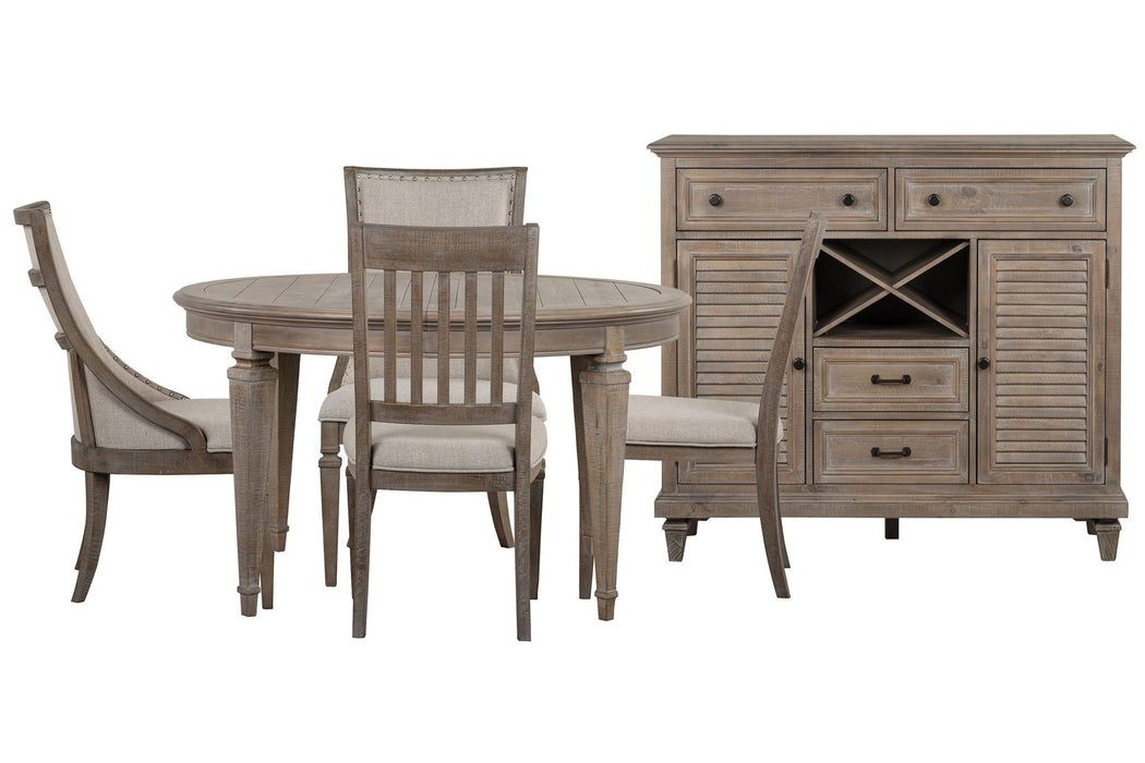 Lancaster - Extendable Round Dining Table Set Magnussen Furniture
