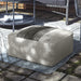 Sabella - Square Woven Outdoor / Indoor Pouf - Gray / White Simpli-Home