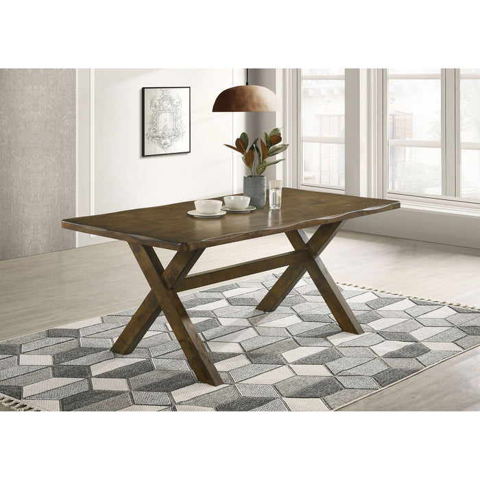 Carbon - Rectangular Dining Table With X Base Design - Brown Furniture Max