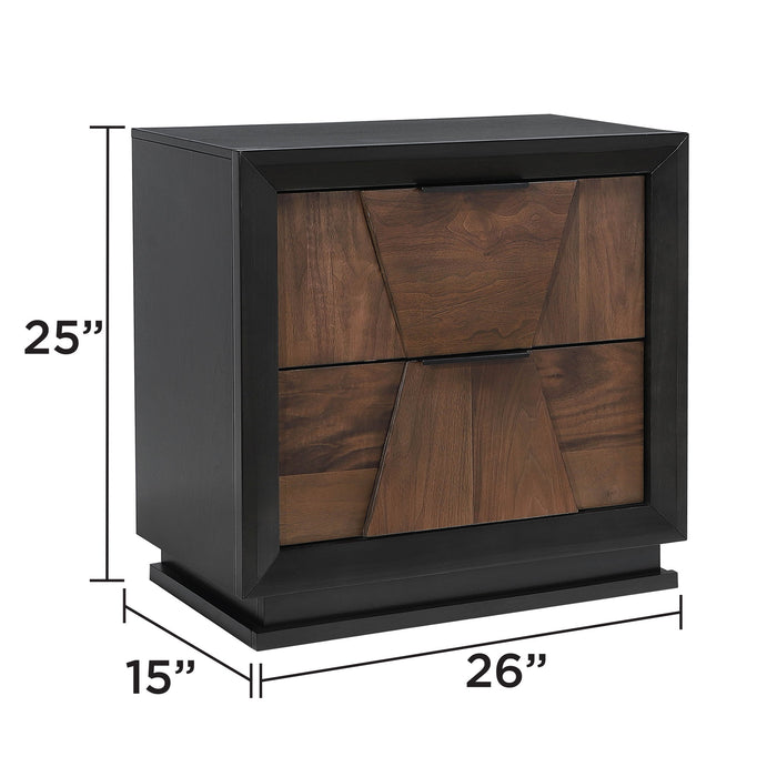 Houston - 2 Drawer Nightstand - Walnut Matrix Furniture Group