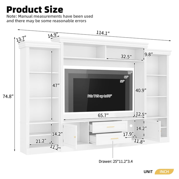 Elegant Entertainment Center Wall Unit With Bookshelves Hearth and Haven