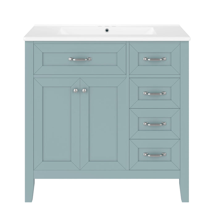 Modern Bathroom Vanity With Sink, Freestanding Design With Drawers And Doors Hearth and Haven