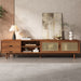 TV Stand For TVs Up To 85", Media Console With 2 Drawers - Walnut Hearth and Haven