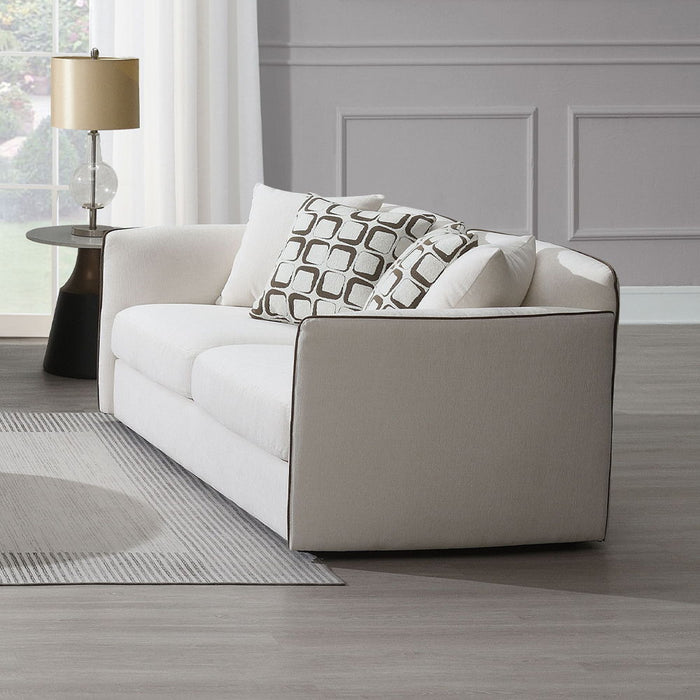 Yolanda - Loveseat With 4 Pillows - Beige Chenille