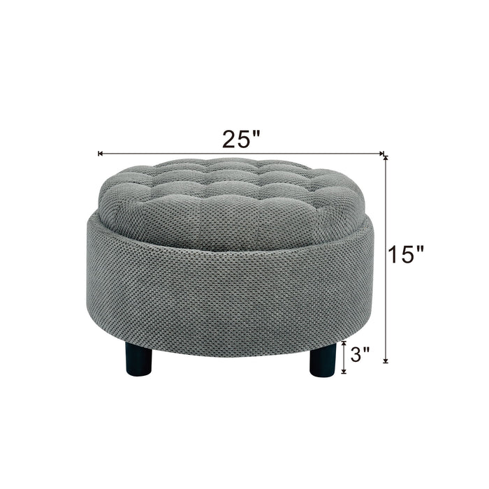 Storage Round Footstool Table Ottoman Home Essentials