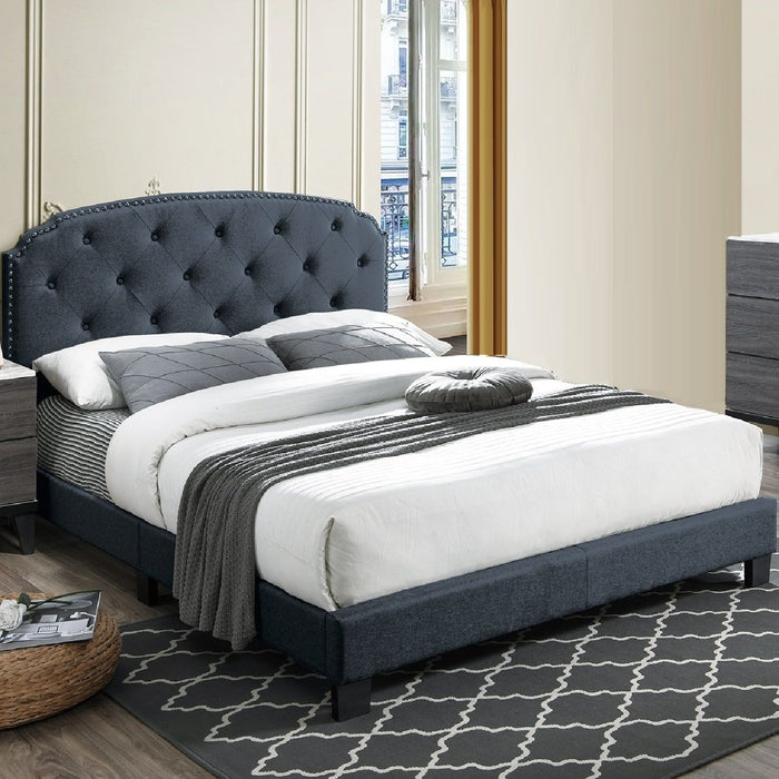 Button Tufted Bed With Nailhead Trim Home Essentials