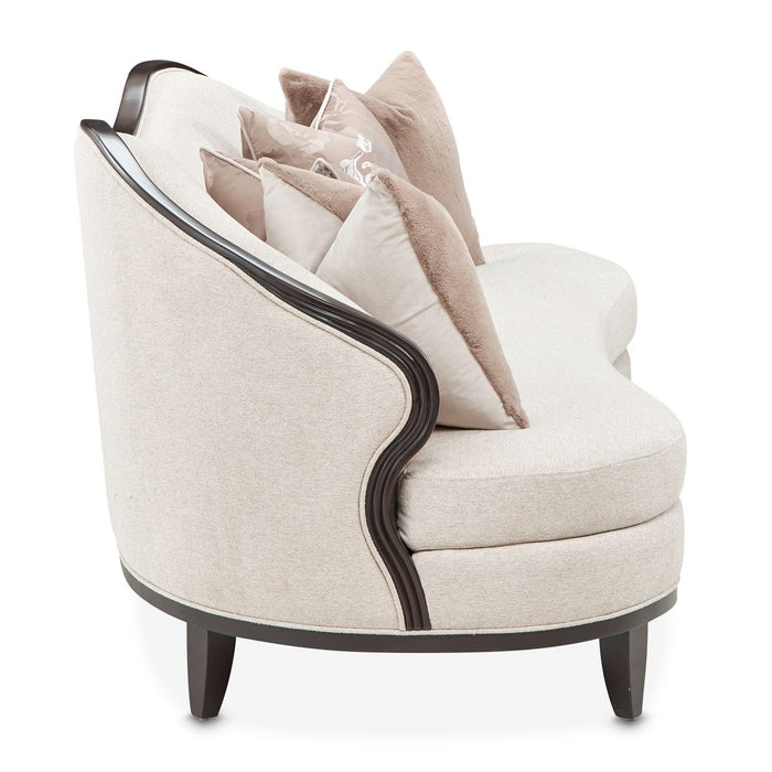 Camellia Field - Chenille Sofa - Beige / Dark Brown