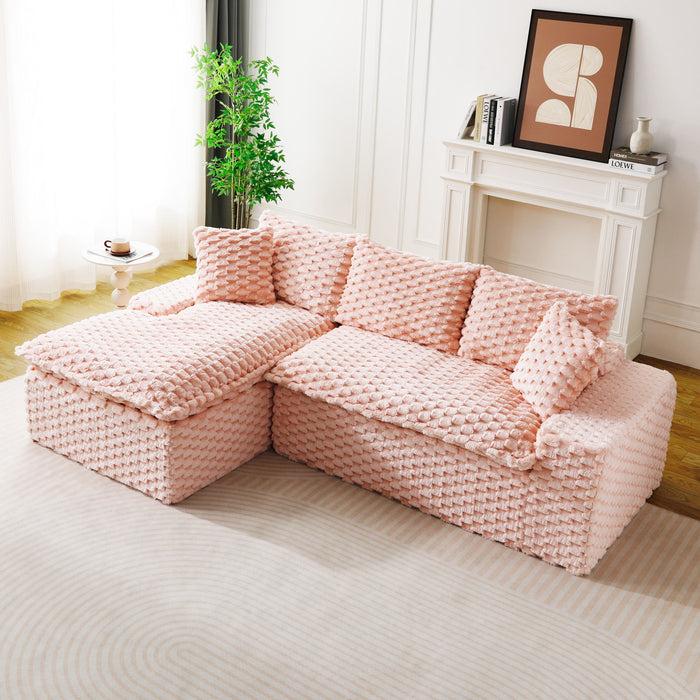 Modular Sofa, Convertible Twin Seat With Chaise Lounge Home Essentials