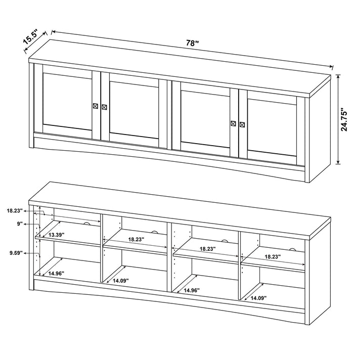 Lunetta - 3 Piece TV Stand With Media Towers - Pine Wood Furniture Max