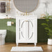 Bathroom Vanity With Ornate Elliptical Motif, Soft Close Hinges Hearth and Haven