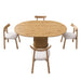 Extendable Oval Dining Table Set With 4 Cushioned Chairs, 2 Tier Storage - Oak Home Essentials