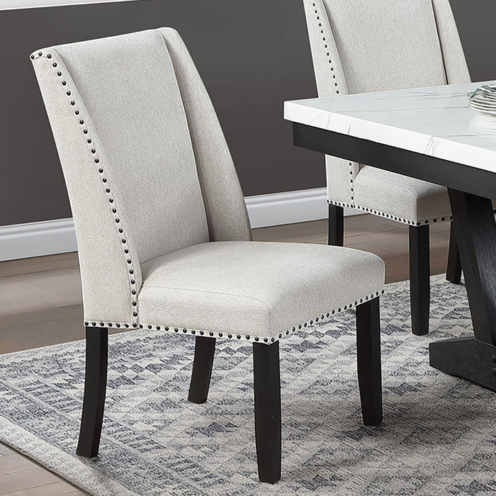 Upholstered Wingback Dining Chairs With Nailhead Trim (Set of 2) - Antique Black Home Essentials