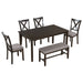 6 Piece Rectangular Dining Table Set With 4 Chairs And Bench Hearth and Haven