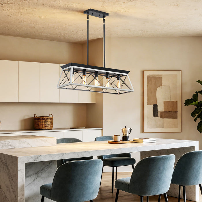 Chandelier Pendant Light For Dining Room Kitchen, 5 Light Fixture With Adjustable Height Daily Nest