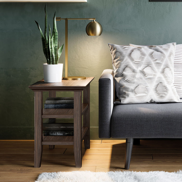 Acadian - Narrow Side Table - Farmhouse Brown Simpli-Home