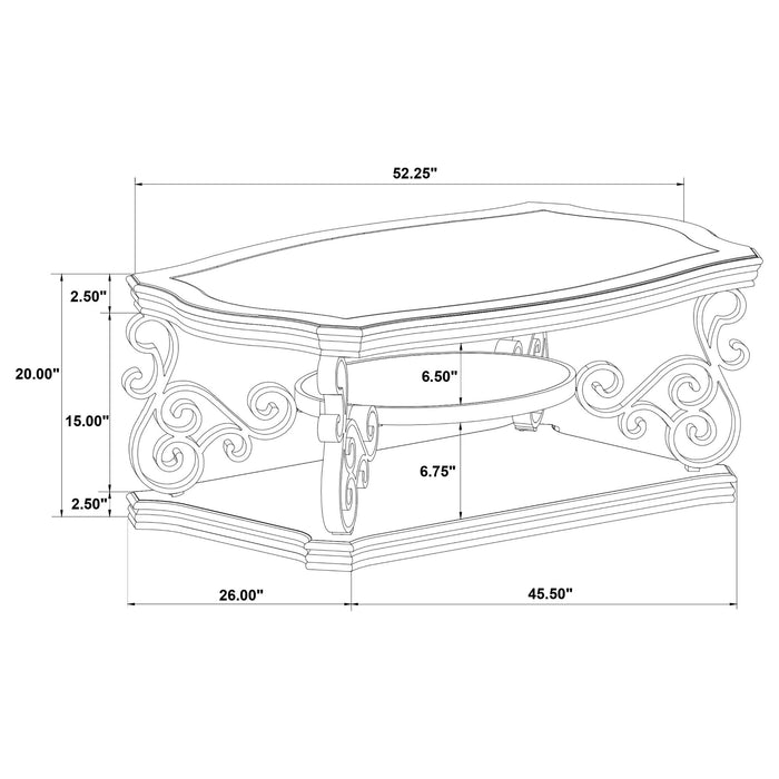 Arrize - Coffee And End Table Set With Scroll Legs Furniture Max