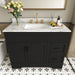 Bathroom Vanity Set, Fluted Cabinet, Soft Close Doors & Drawers, 3 Faucet Holes - Black Home Essentials