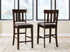 Haddigan - Upholstered Barstool (Set of 2) - Dark Brown Signature Design by Ashley®