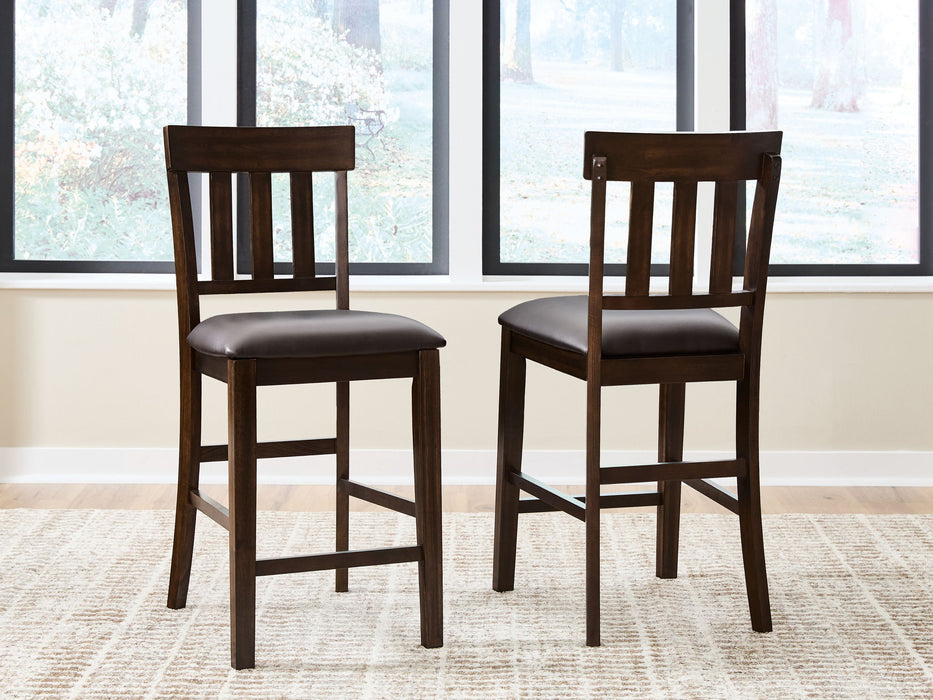 Haddigan - Upholstered Barstool (Set of 2) - Dark Brown Signature Design by Ashley®