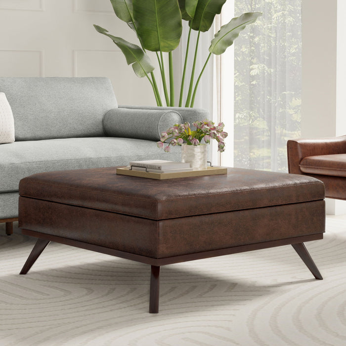 Owen - Multifunctional Square Coffee Table Storage Ottoman Simpli-Home