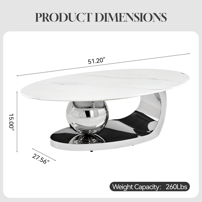 Oval Coffee Table With Geometric Precision Home Essentials