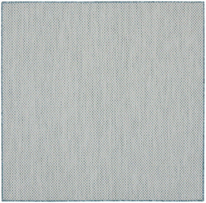 4' Square Geometric Power Loom Area Rug - Blue