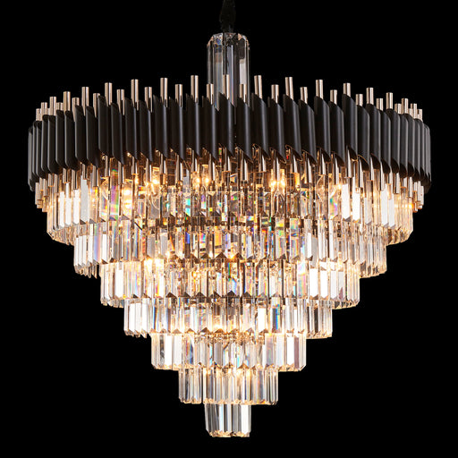 Michael Amini Lighting - Symphony Round 37-Light Crystal Chandelier - Black Michael Amini