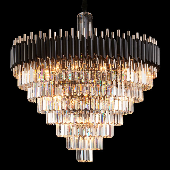 Michael Amini Lighting - Symphony Round 37-Light Crystal Chandelier - Black Michael Amini