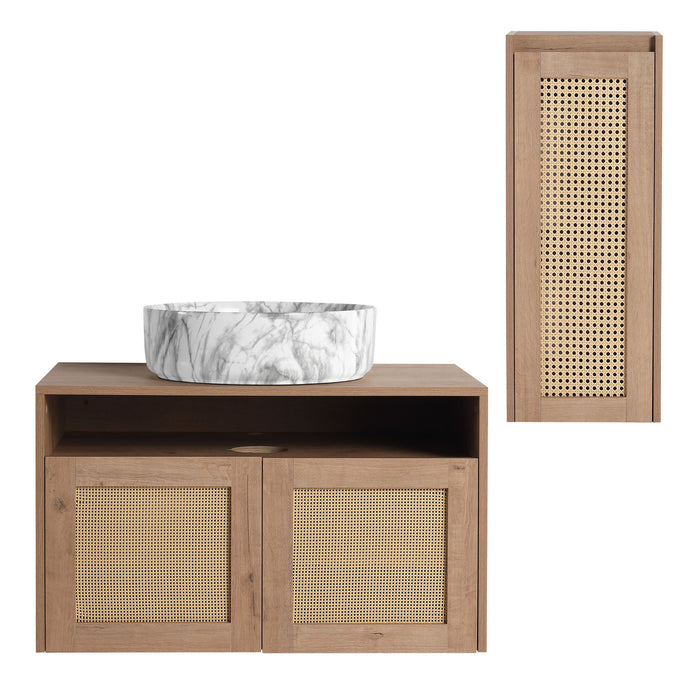 Bathroom Vanity & Art Sink And Side Cabinet, Float Mounting Design Home Essentials