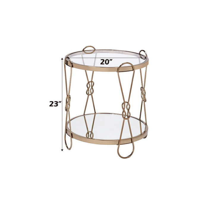 Zekera - End Table - Mirrored & Champagne