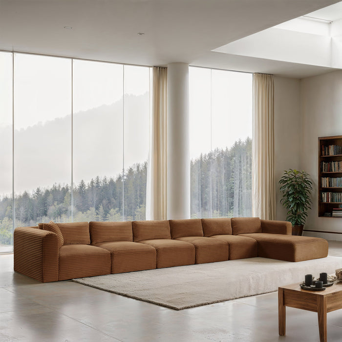 Shaggy - Fabric 6 Piece Modular Sectional With Chaise Meridian Furniture
