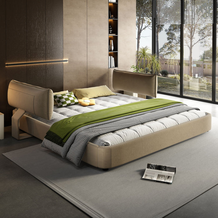 Cloud Bed Frame With Oversized Padded Movable Headboard Home Essentials