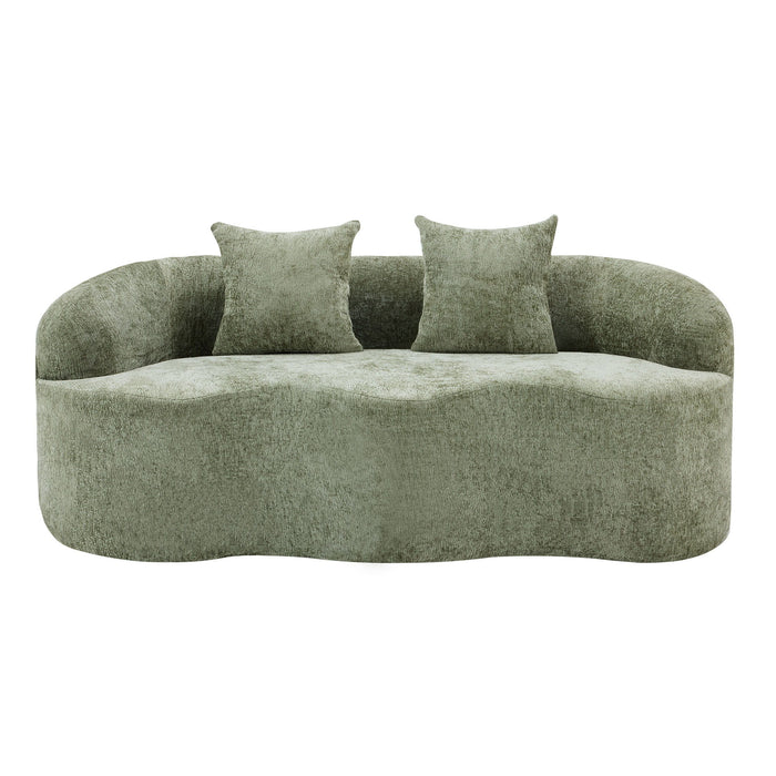 Curved Loveseat Sofa With Round Armrest Home Essentials