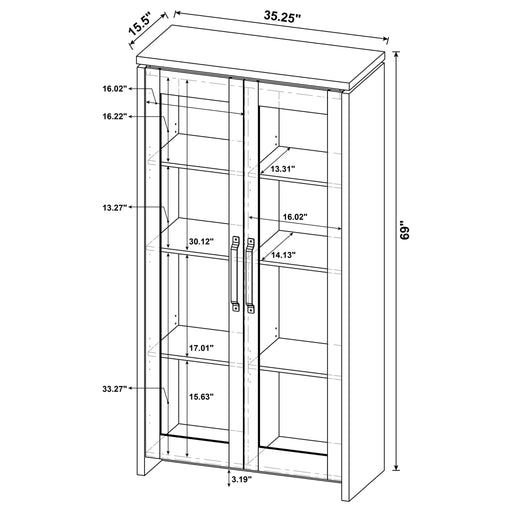 Myerson - 2 Door Tall Cabinet - Gray Furniture Max