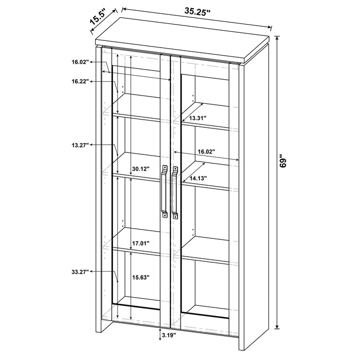 Myerson - 2 Door Tall Cabinet - Gray Furniture Max