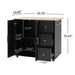Mobile Kitchen Cart With Storage With 2 Doors, 3 Drawers & Adjustable Shelf - Black / Natural Noble House