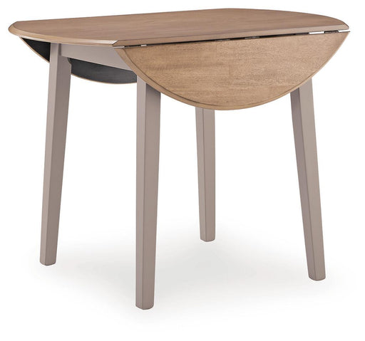 Harperfeld - Round Dining Room Drop Leaf Table - Natural / Gray Signature Design by Ashley®