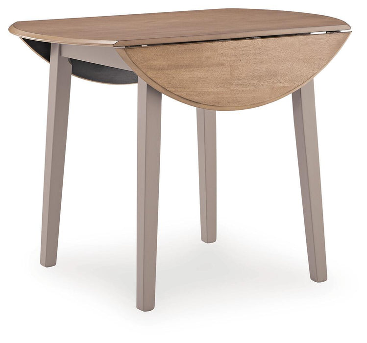 Harperfeld - Round Dining Room Drop Leaf Table - Natural / Gray Signature Design by Ashley®