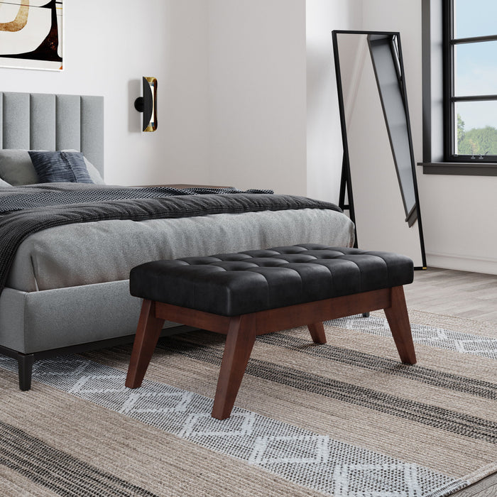 Draper - Upholstered Mid Century Tufted Ottoman Bench Simpli-Home