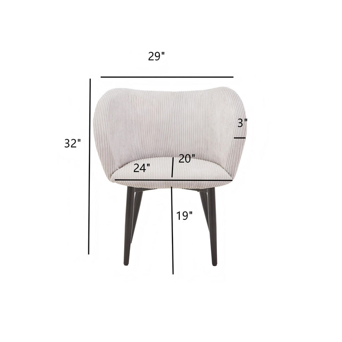 Dining Chair With Curved Padded Back (Set of 2) - Gray Home Essentials