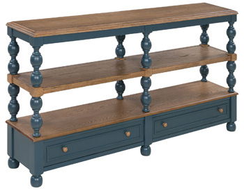 Finnworth - Console Sofa Table - Blue / Brown Signature Design by Ashley®