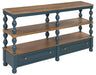 Finnworth - Console Sofa Table - Blue / Brown Signature Design by Ashley®