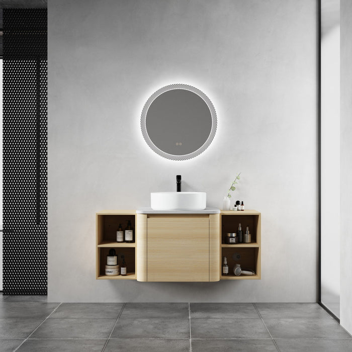 Mounted Bathroom Vanity With Art Sink, 2 Storage Shelves, Soft Close Door Home Essentials