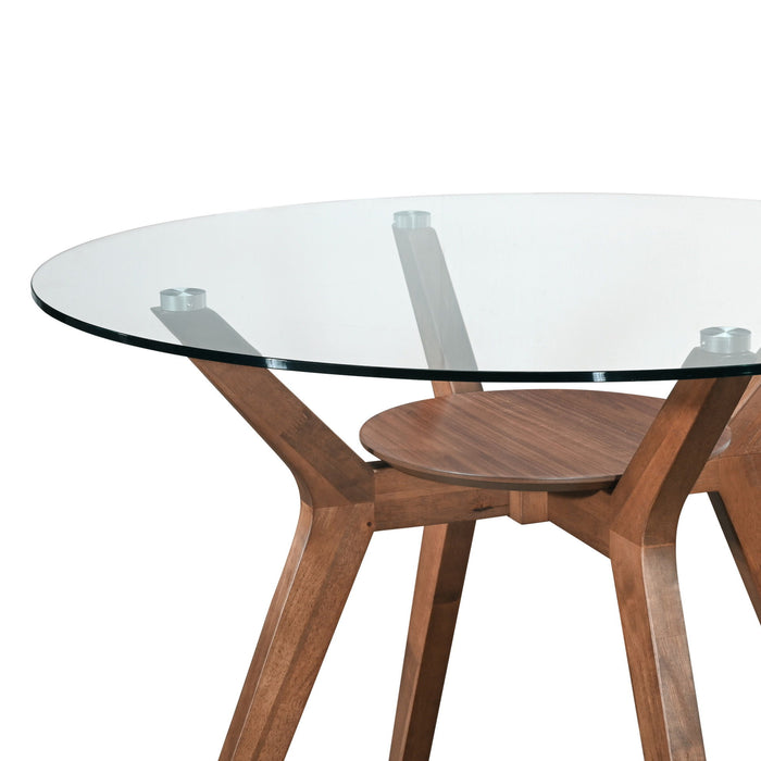 Oscar - Dining Table Base For Glass Top Table - Walnut